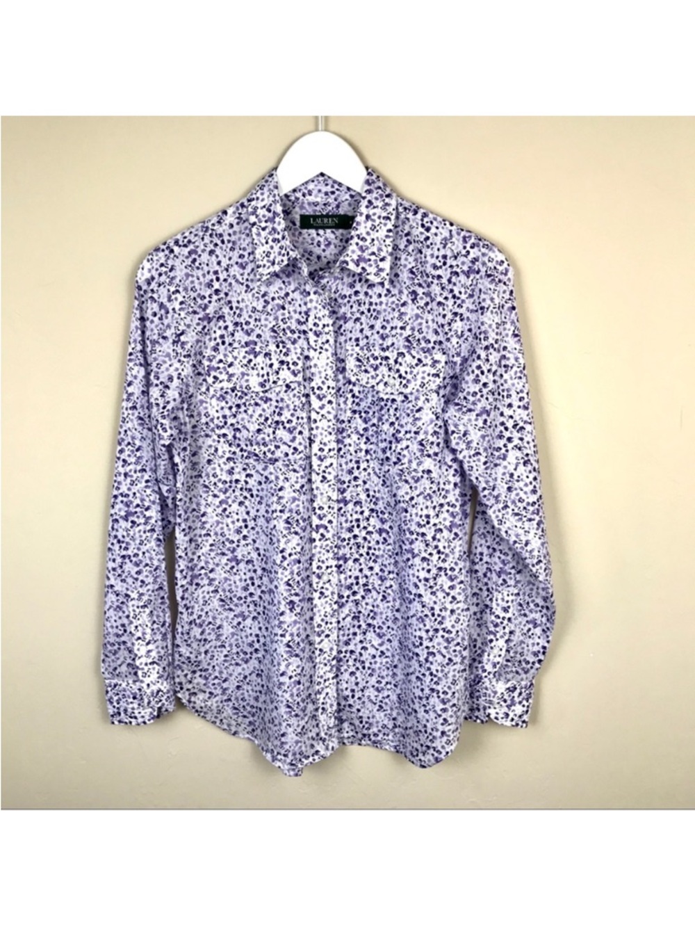 Lauren Ralph Lauren Purple Floral Button-Down Shirt